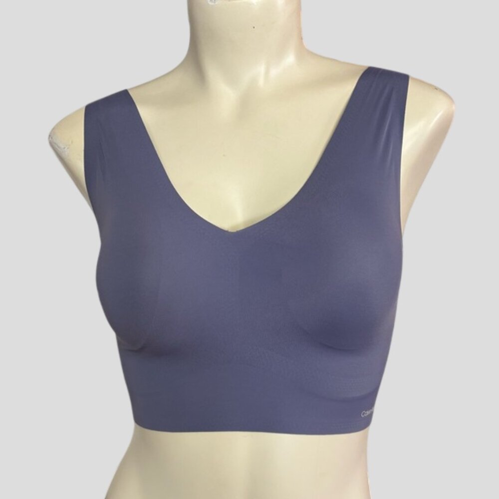 𝅺💕2/$35💕Calvin Klein Invisibles Comfort Lightly Lined V-Neck Plum Bralette - Picture 3 of 10